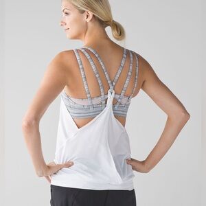 Lululemon Noveau Limits Tank Top - Cyber White Stripe Silver Fox
